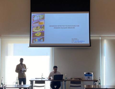 Prof. Azer Sadigov presenting advanced detector technologies for modern nuclear medicine